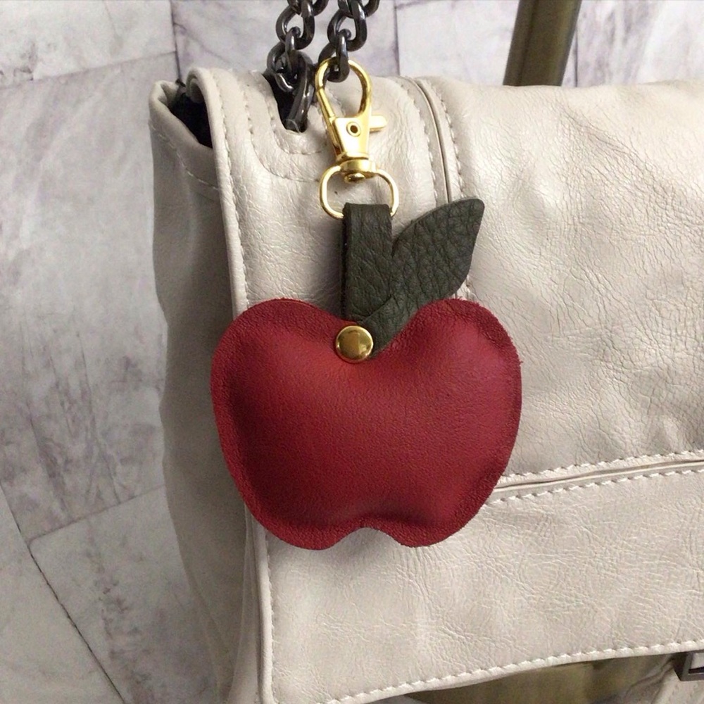 Leather Apple Fruit Purse Charm